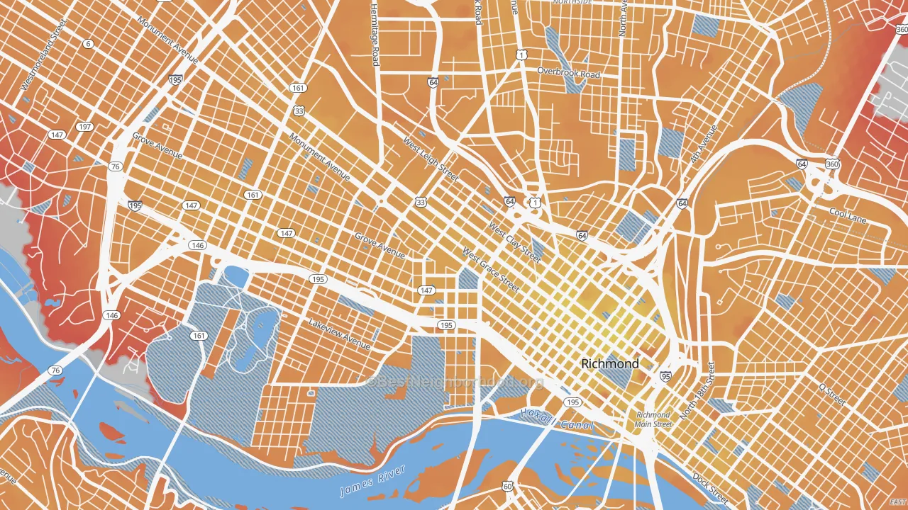 Transit Grade map of 23284, VA