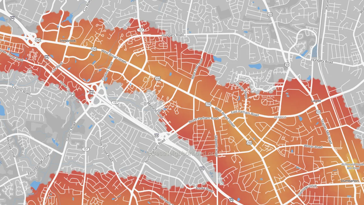 Transit Grade map of 23294, VA