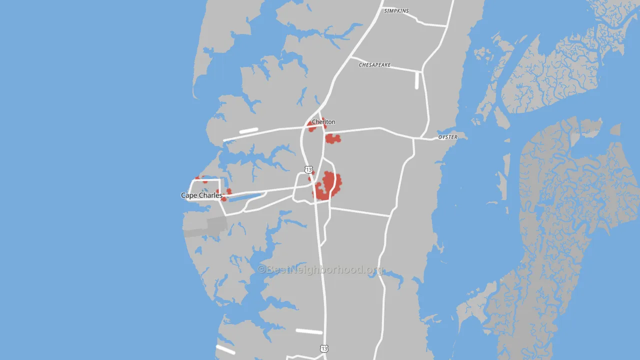 Transit Grade map of 23310, VA