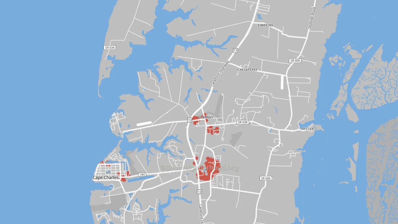 Transit Grade map of 23316, VA