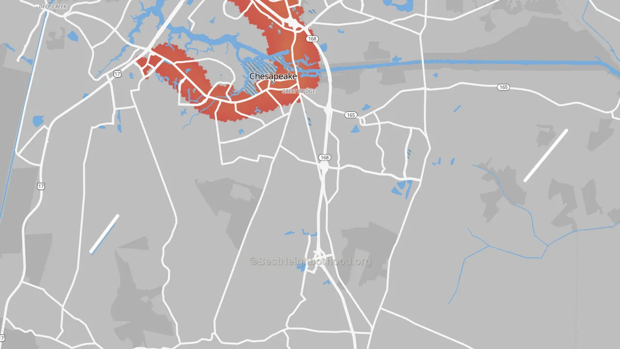 Transit Grade map of 23322, VA