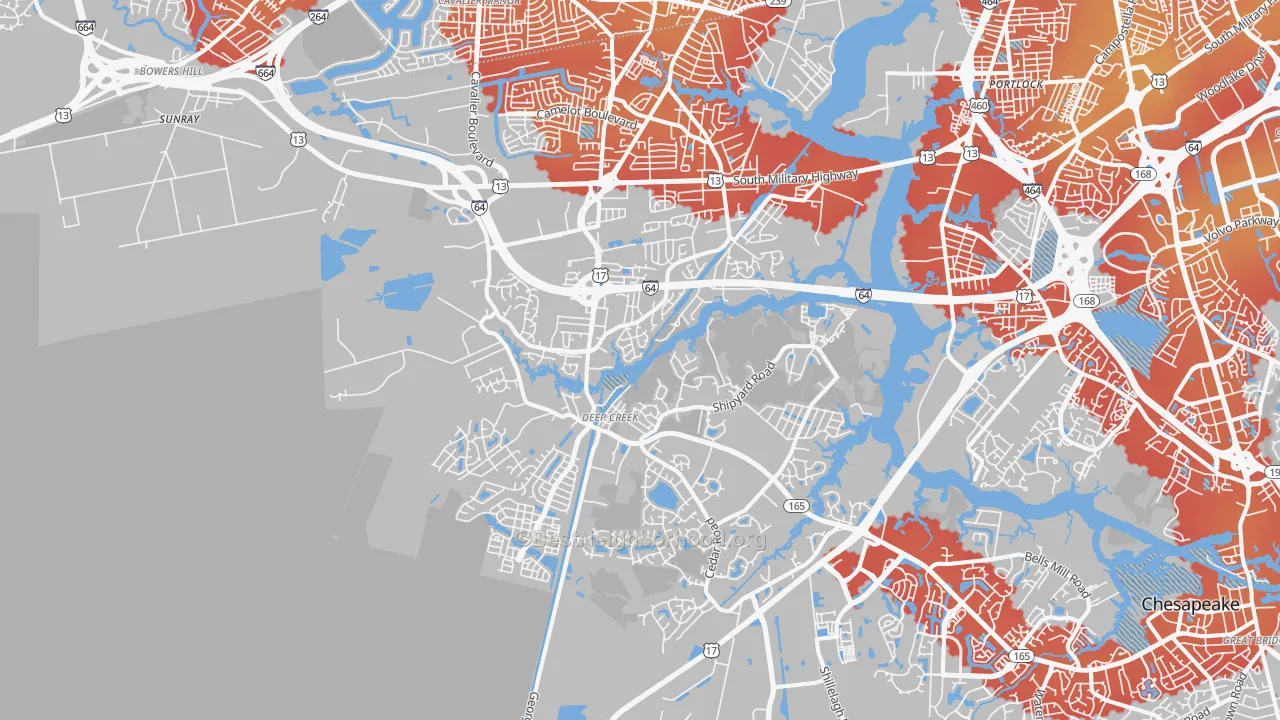 Transit Grade map of 23323, VA