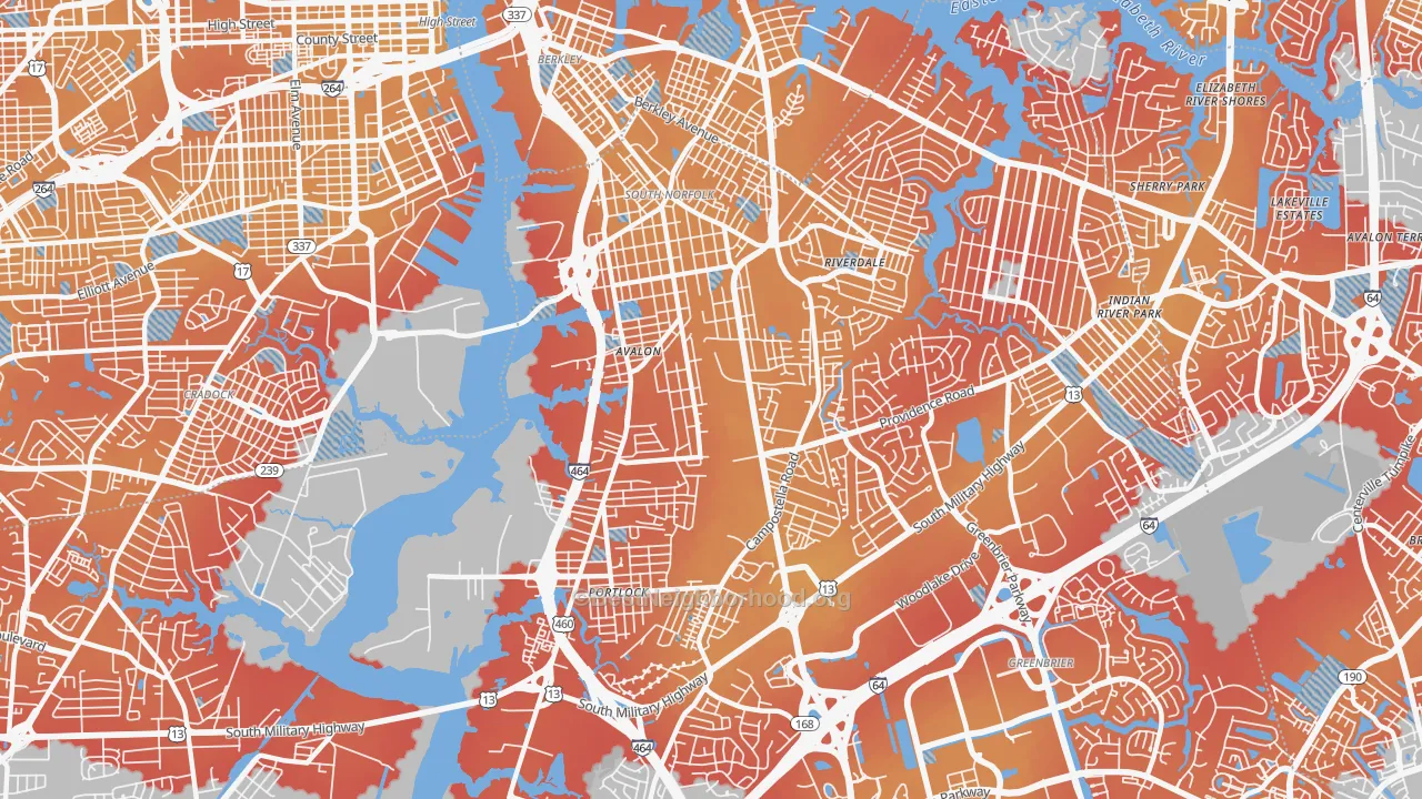 Transit Grade map of 23324, VA