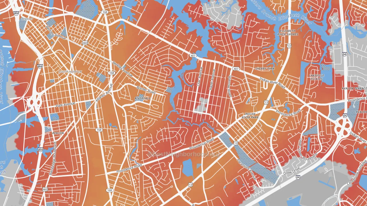 Transit Grade map of 23325, VA