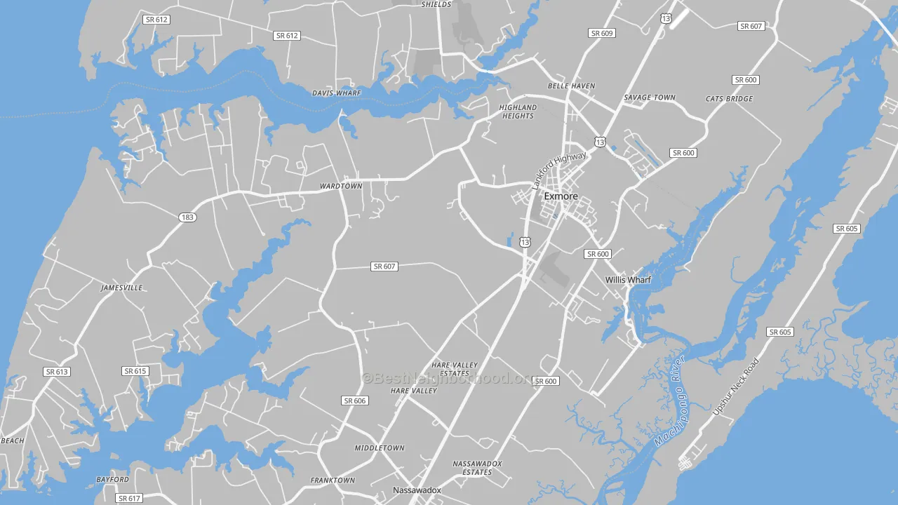 Transit Grade map of 23350, VA