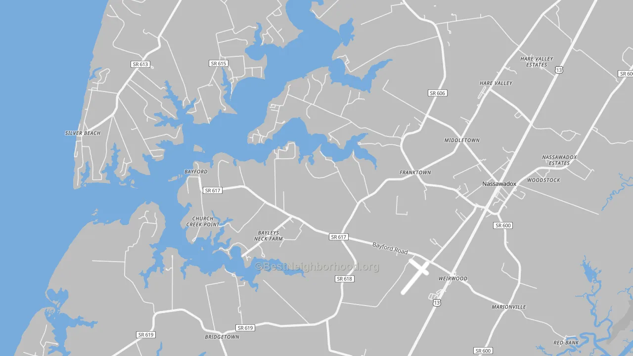Transit Grade map of 23354, VA