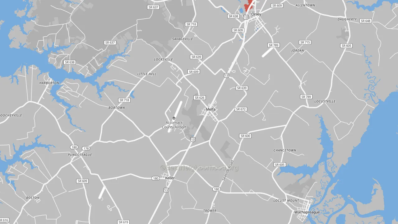 Transit Grade map of 23410, VA