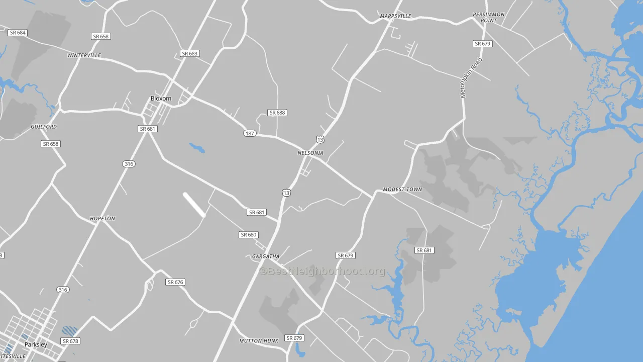 Transit Grade map of 23414, VA