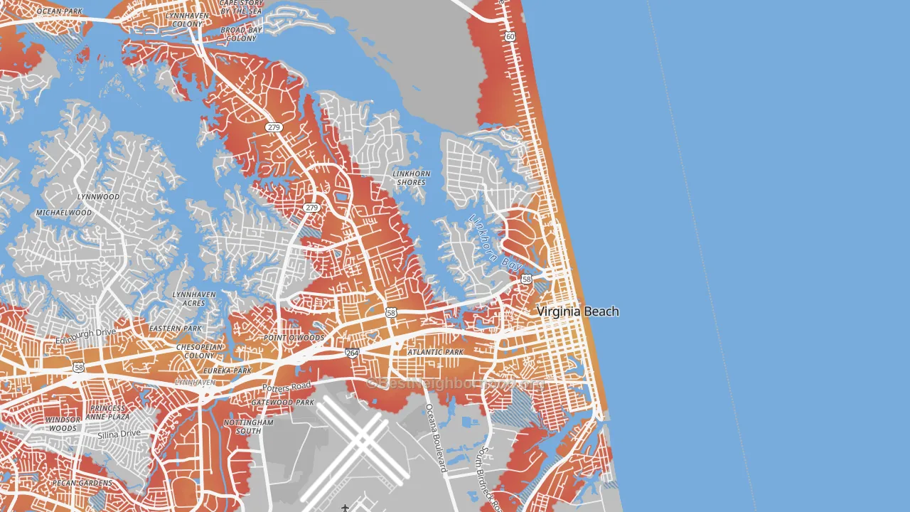 Transit Grade map of 23451, VA