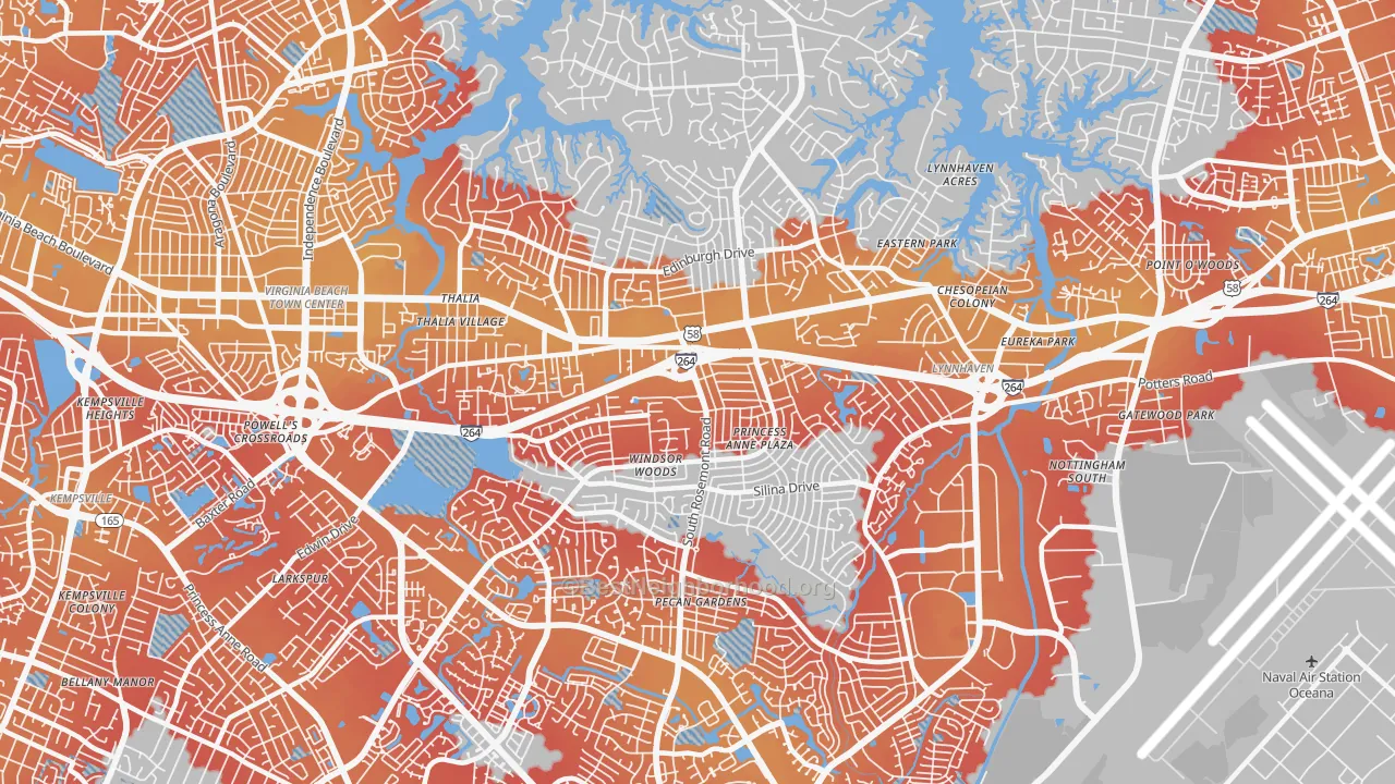 Transit Grade map of 23452, VA