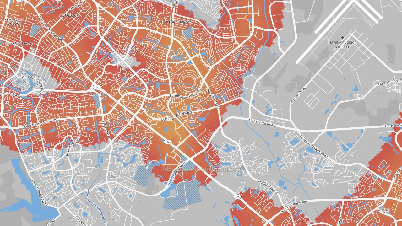 Transit Grade map of 23453, VA