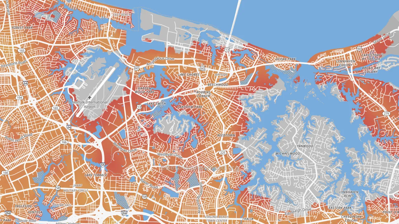 Transit Grade map of 23455, VA