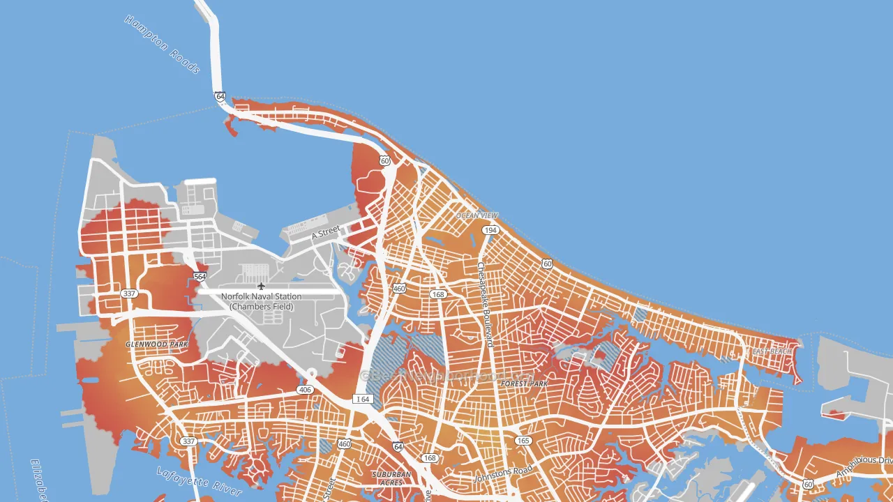 Transit Grade map of 23503, VA