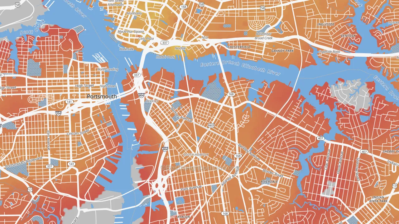Transit Grade map of 23523, VA