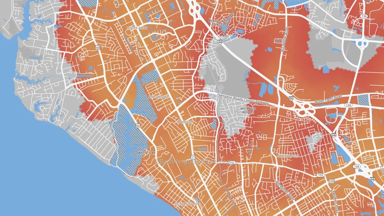 Transit Grade map of 23601, VA