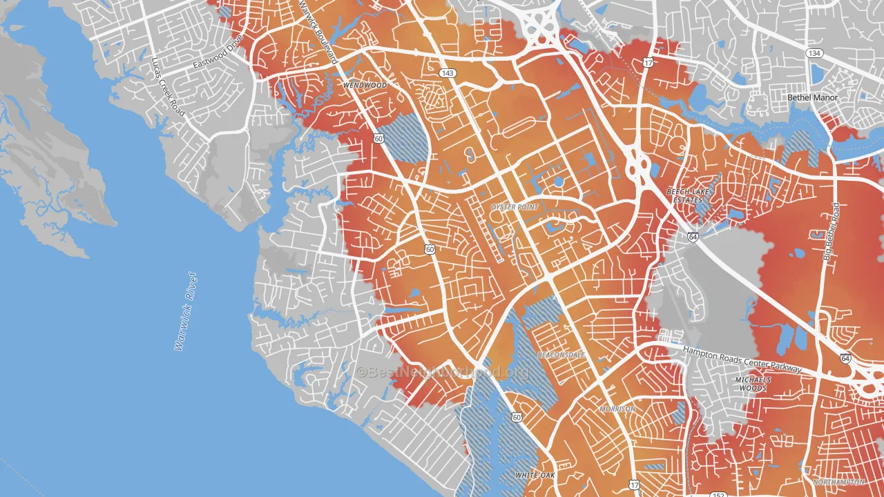 Transit Grade map of 23606, VA
