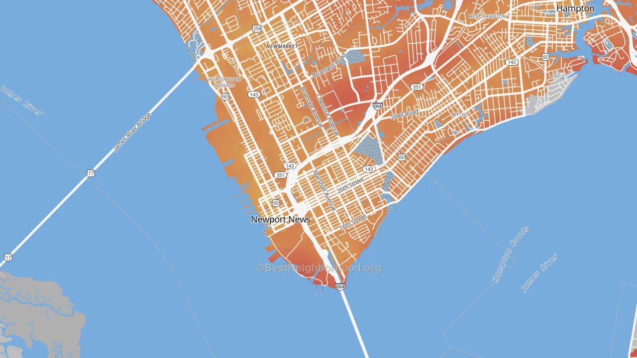 Transit Grade map of 23607, VA