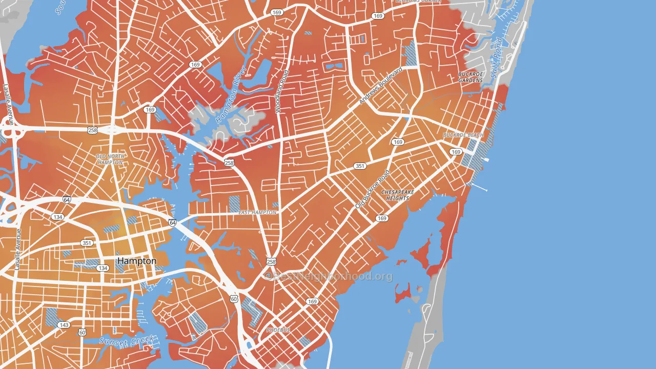 Transit Grade map of 23663, VA