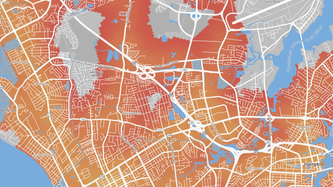 Transit Grade map of 23666, VA