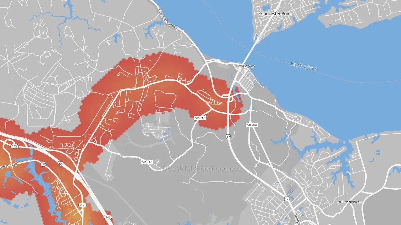 Transit Grade map of 23690, VA