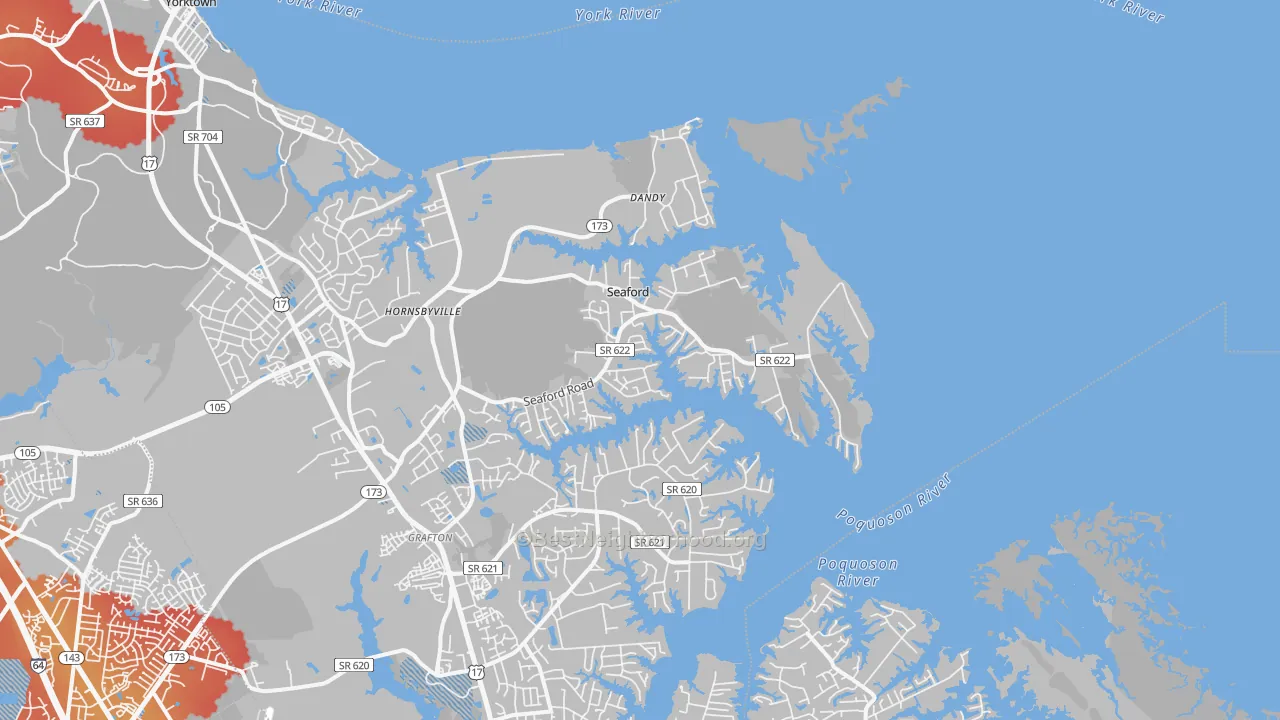 Transit Grade map of 23696, VA