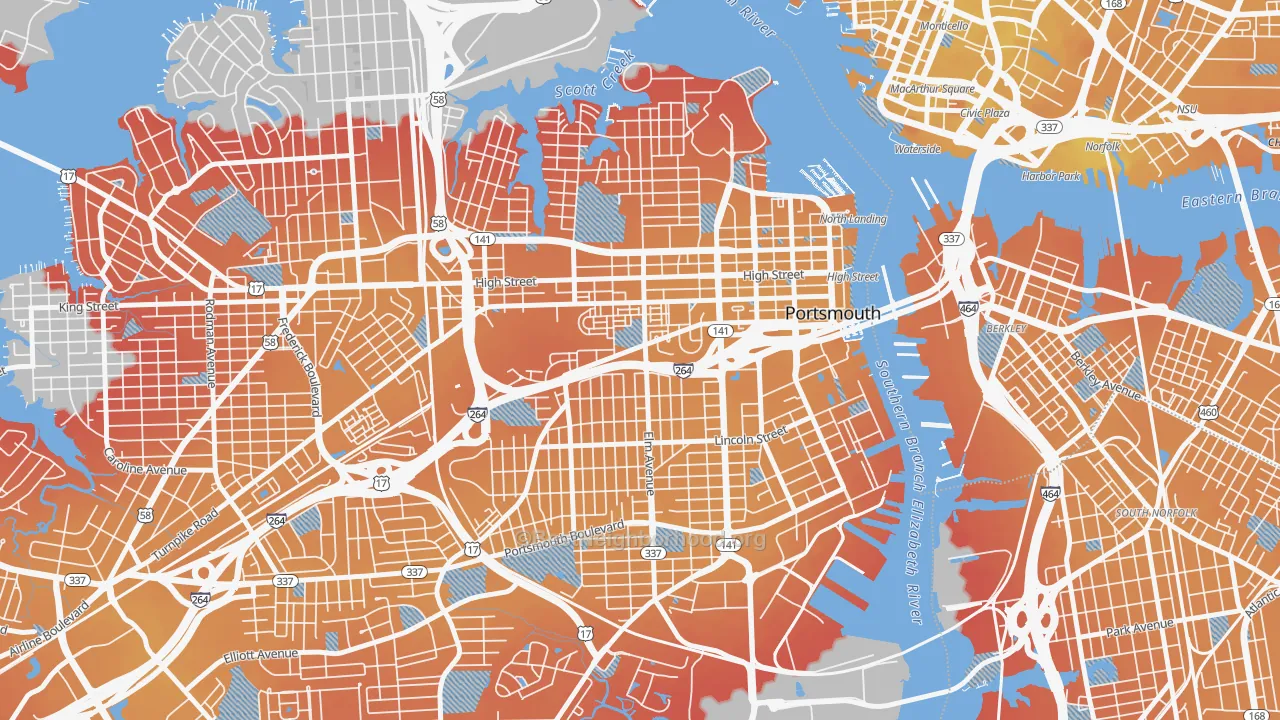 Transit Grade map of 23704, VA