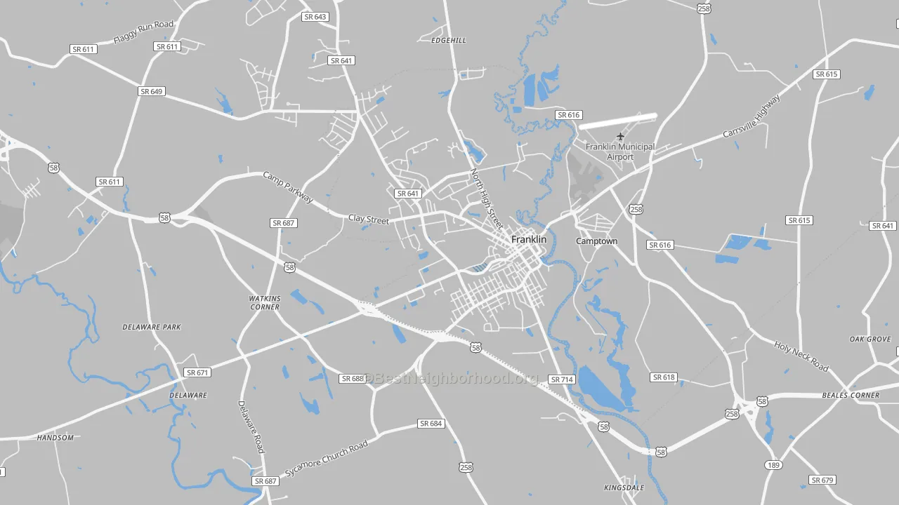 Transit Grade map of 23851, VA