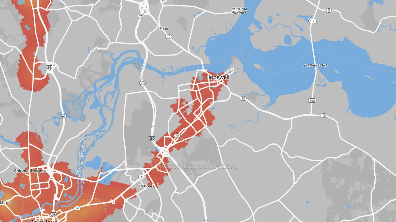 Transit Grade map of 23860, VA