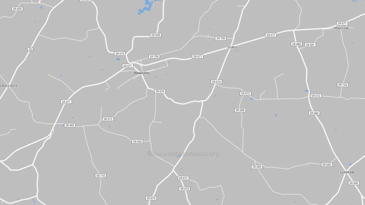 Transit Grade map of 23874, VA