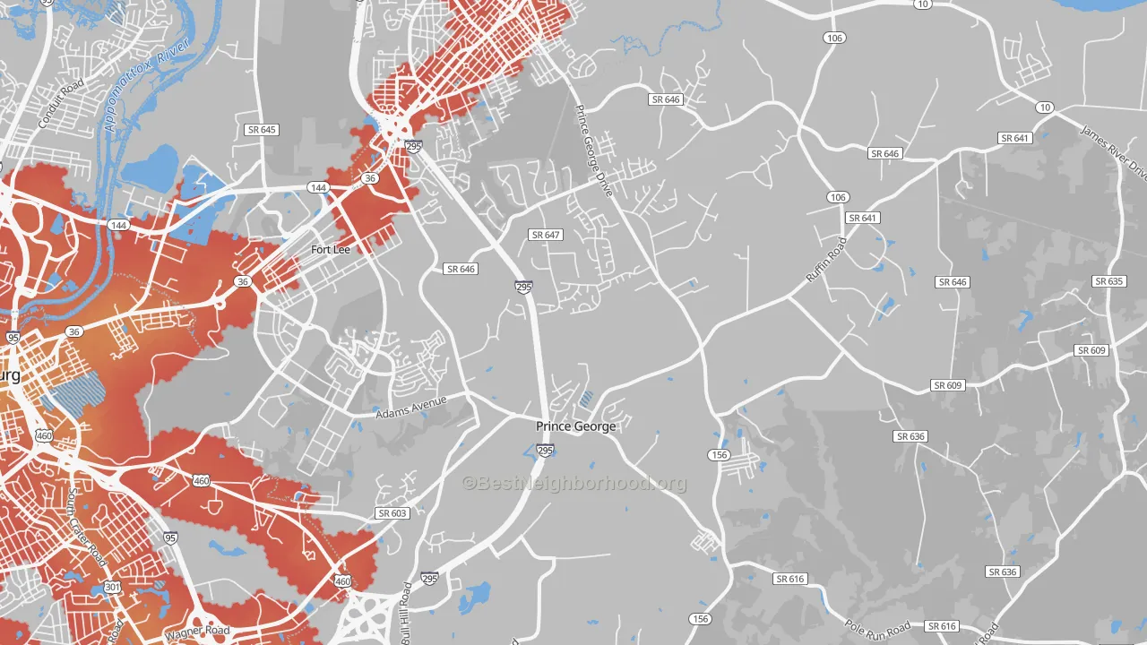 Transit Grade map of 23875, VA