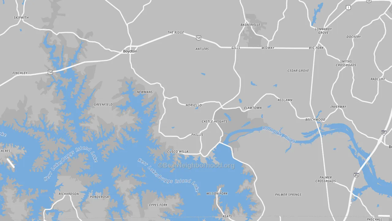 Transit Grade map of 23917, VA