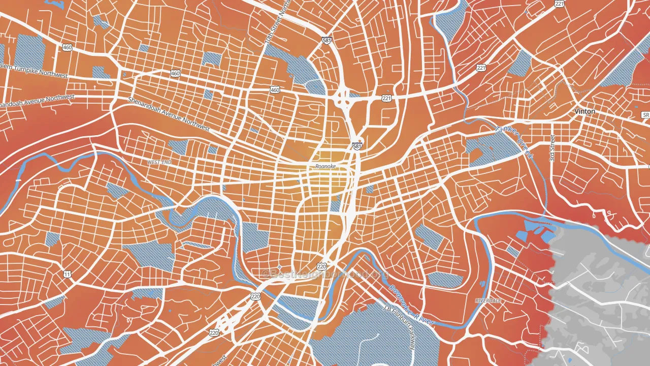 Transit Grade map of 24011, VA