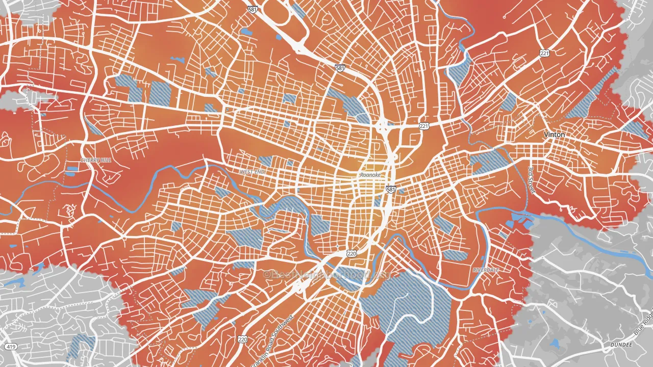 Transit Grade map of 24016, VA
