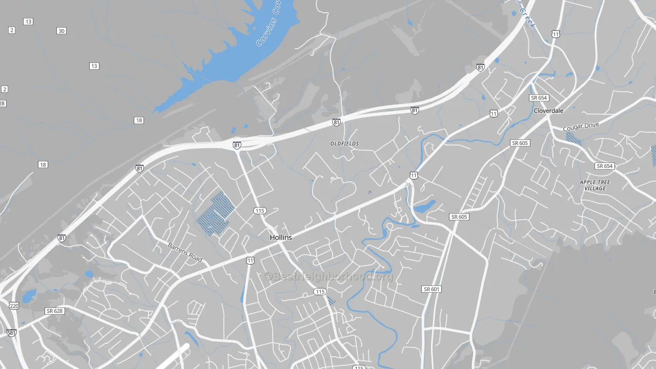 Transit Grade map of 24020, VA
