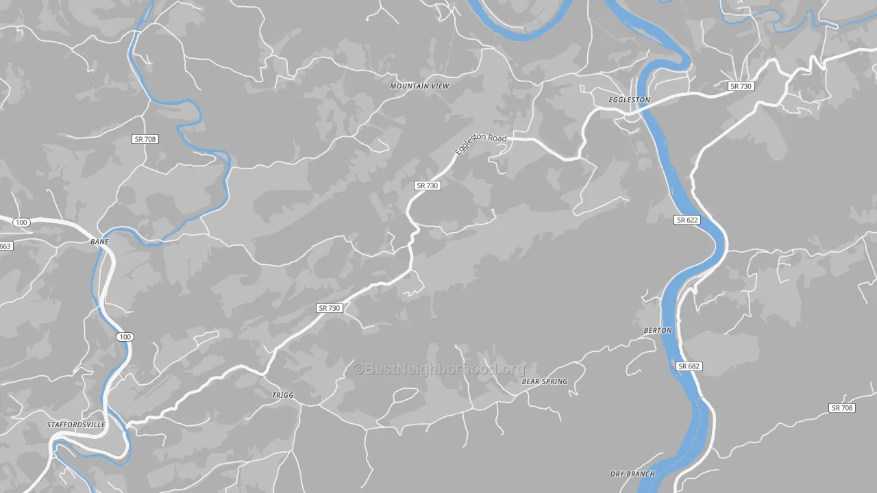 Transit Grade map of 24086, VA