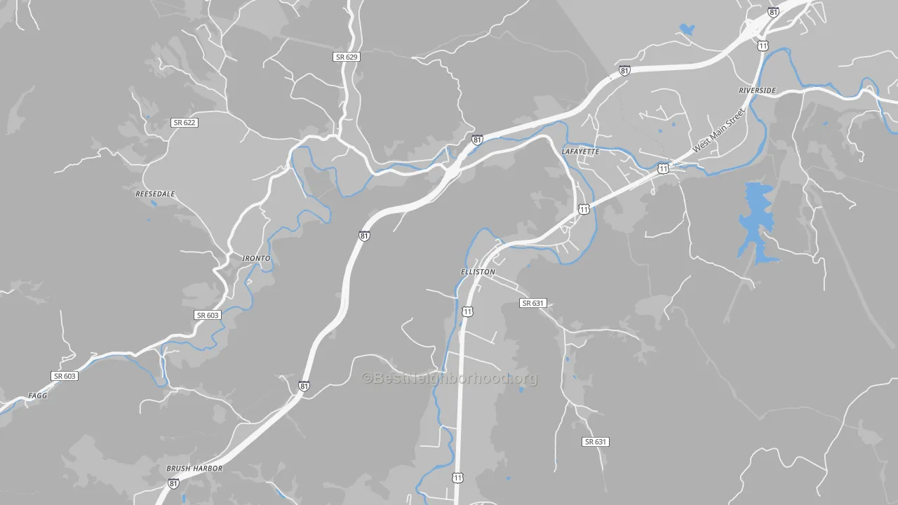 Transit Grade map of 24087, VA