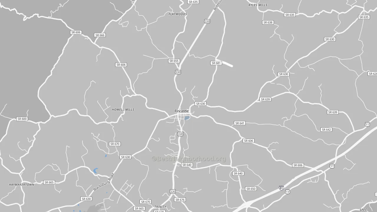Transit Grade map of 24090, VA