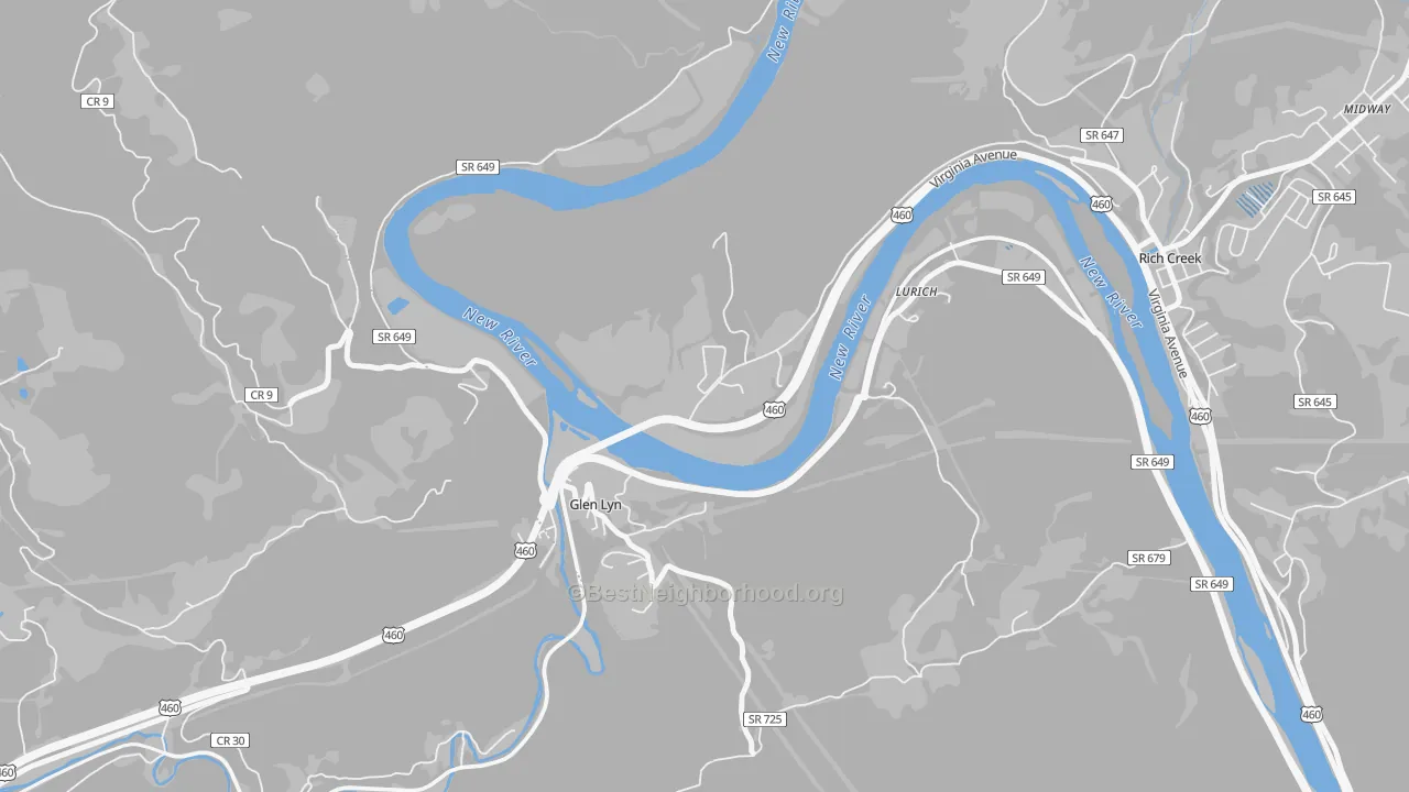 Transit Grade map of 24093, VA