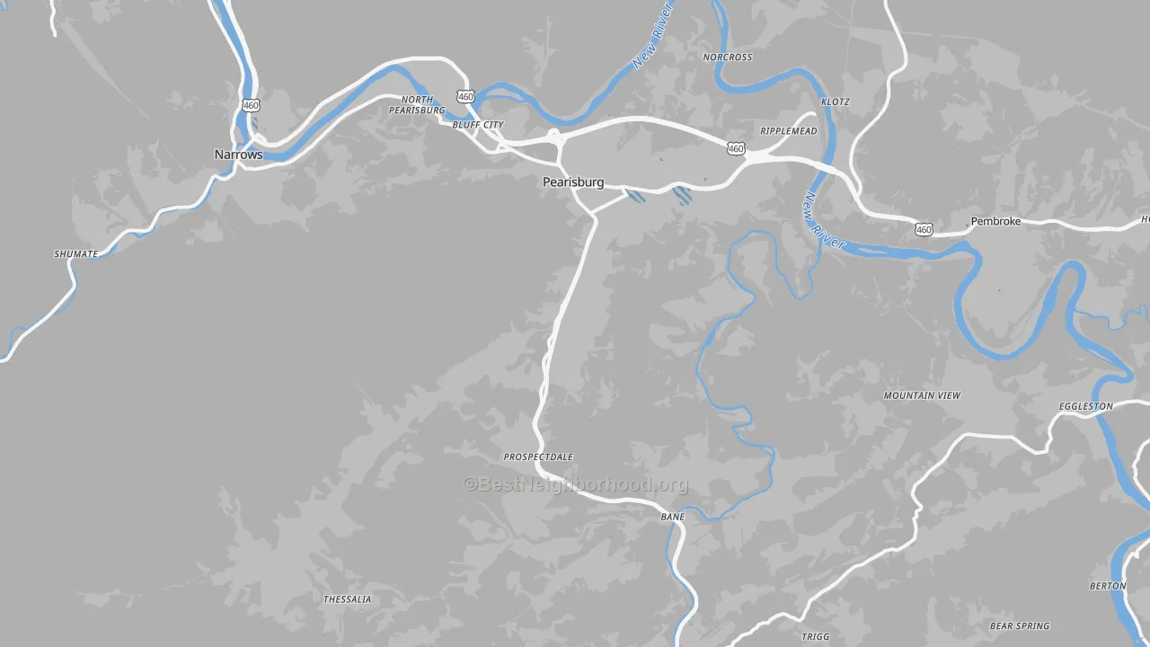 Transit Grade map of 24134, VA