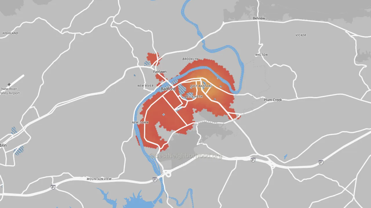 Transit Grade map of 24141, VA