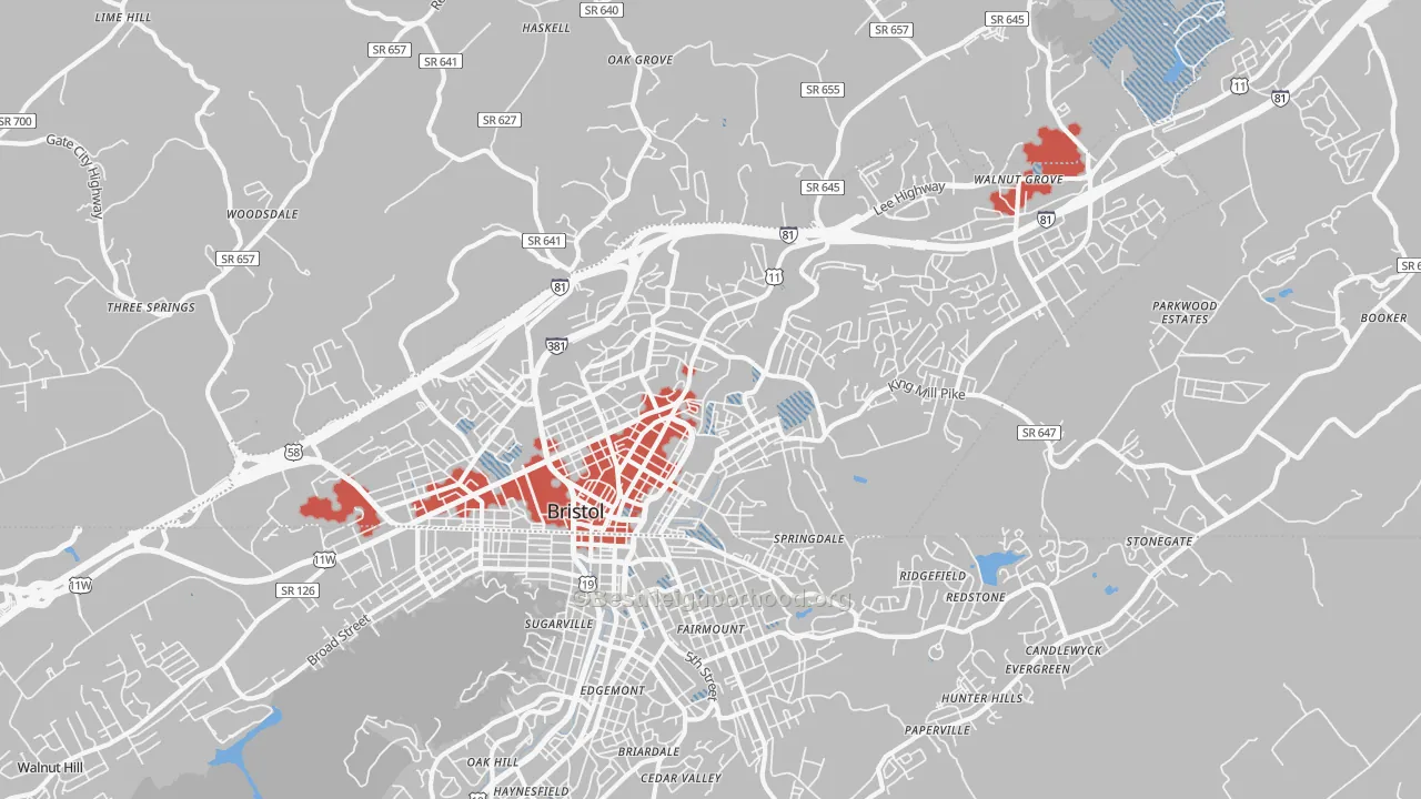 Transit Grade map of 24201, VA