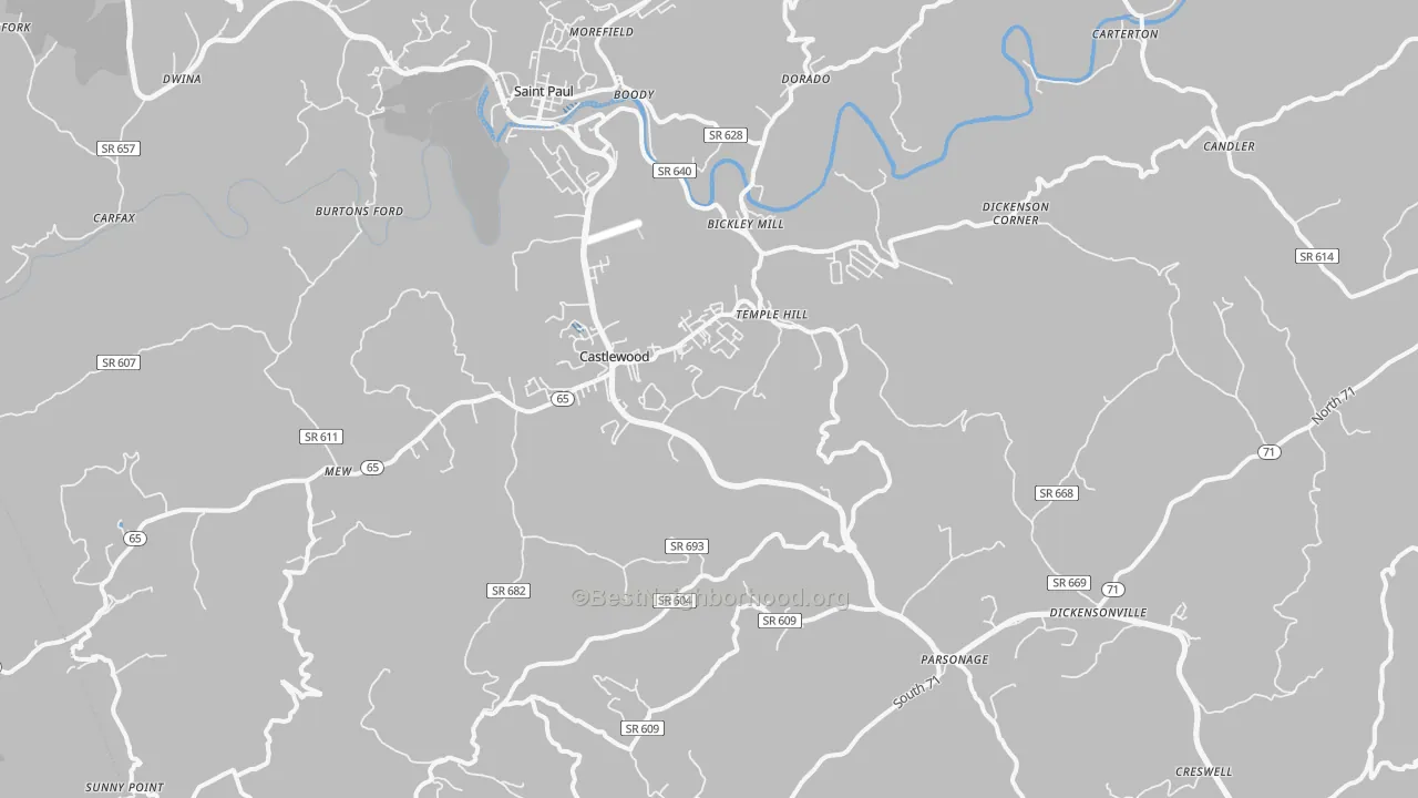 Transit Grade map of 24224, VA