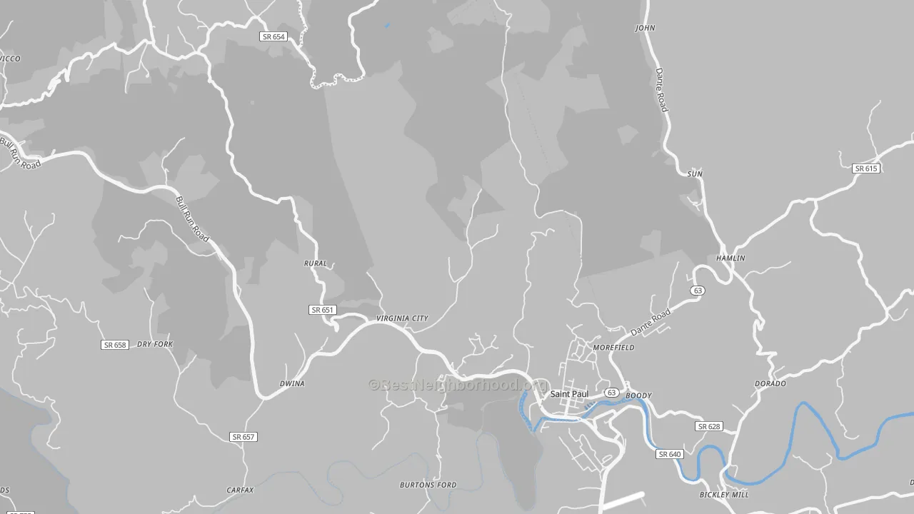 Transit Grade map of 24283, VA