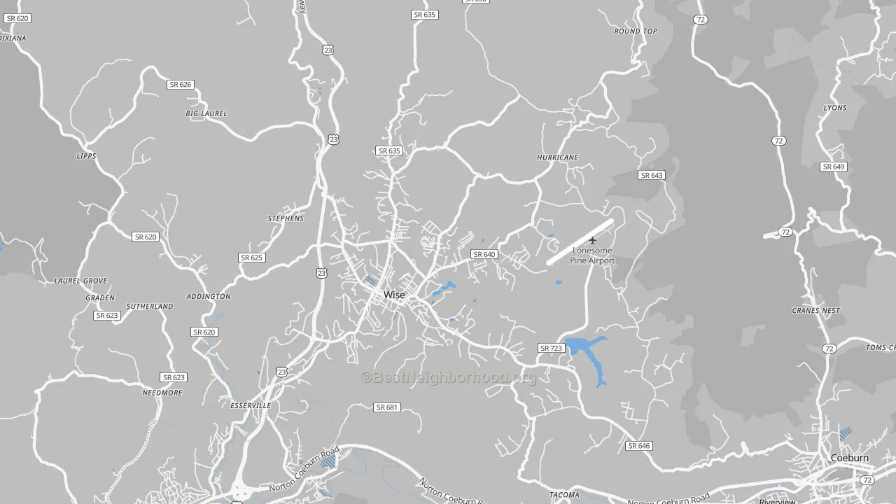 Transit Grade map of 24293, VA