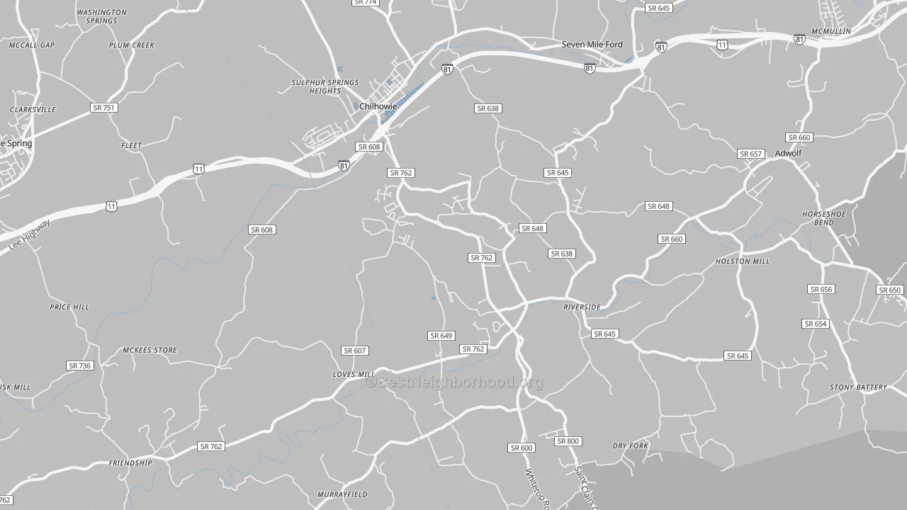 Transit Grade map of 24319, VA