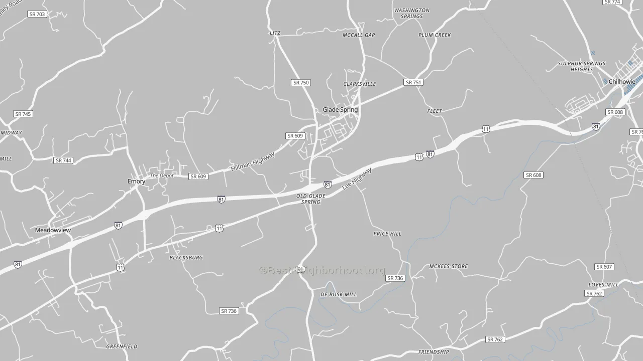 Transit Grade map of 24340, VA
