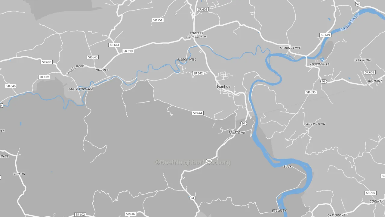 Transit Grade map of 24350, VA