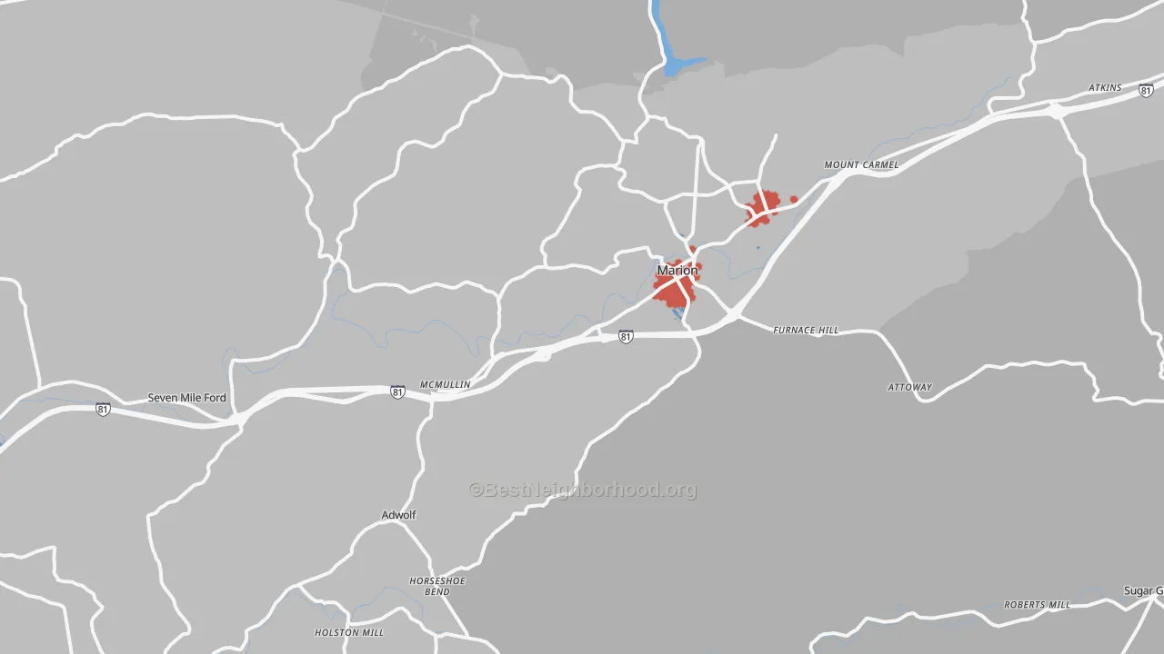Transit Grade map of 24354, VA