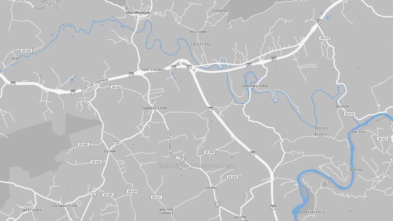 Transit Grade map of 24360, VA