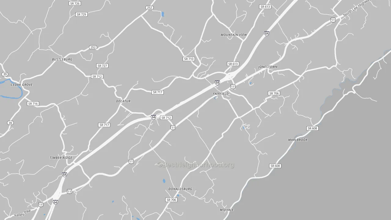 Transit Grade map of 24435, VA